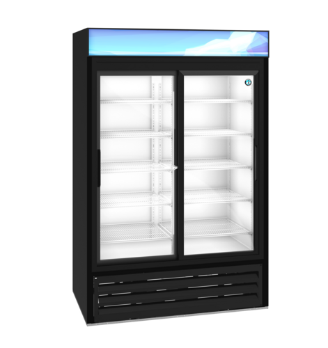 Hoshizaki RM-45-SD-HC-BLK 38.26 Cu. Ft. Black Aluminum Reach-In Refrigerated Merchandiser - 115 Volts