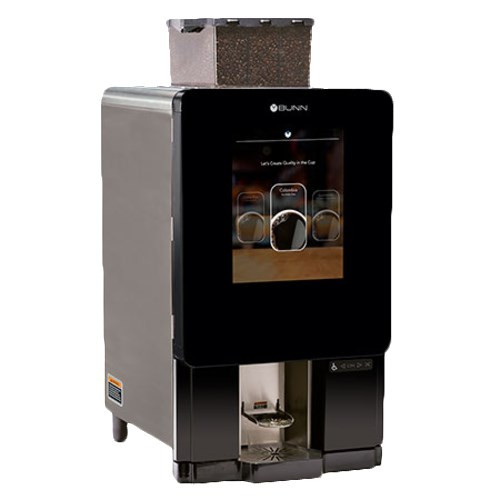 BUNN 44400.0240 3 Flavors Stainless Steel Black Finish Sure Immersion Model 312 Bean to Cup Coffee Brewer - 1 Phase