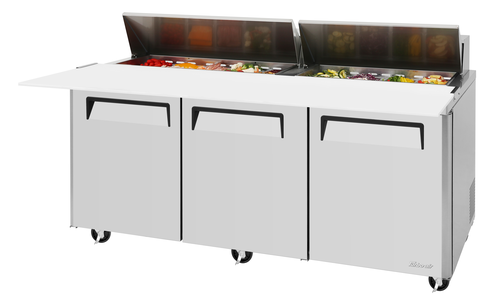 Turbo Air MST-72-18-N 23 Cu. Ft. Three-Section Three Door M3 Series Sandwich or Salad Unit - 115 Volts