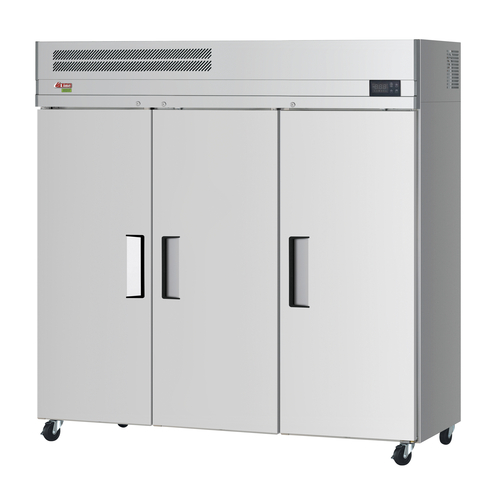 Turbo Air ER72-3-N-V 65.8 Cu. Ft. Stainless Steel Reach-In Three Section E-Line Refrigerator - 115 Volts