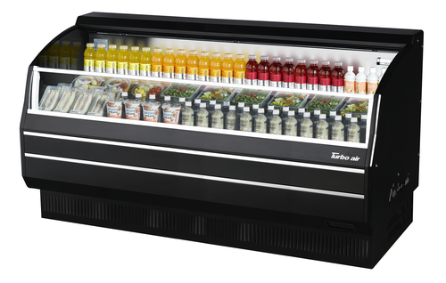 Turbo Air TOM-75SB-SP(-A)-N 13.5 Cu. Ft. Slim Profile - Solid Side Panel 3 Shelves Open Display Merchandiser - 115 Volts