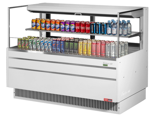 Turbo Air TOM-60L-UFD-W(B)-2S-N 13 Cu. Ft. Low-Profile 1 Shelf Horizontal Open Display Merchandiser - 115 Volts
