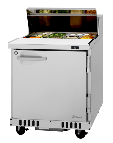 Turbo Air PST-28-FB-N(-L) 6.5 Cu. Ft. One-Section One Door PRO Series Sandwich or Salad Prep Table - 115 Volts