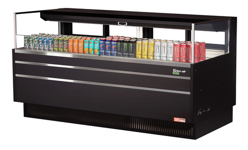 Turbo Air TOM-72L-UFD-W(B)-1S-N 9.7 Cu. Ft. Stainless Steel Deck Only Horizontal Open Display Merchandiser - 220 Volts