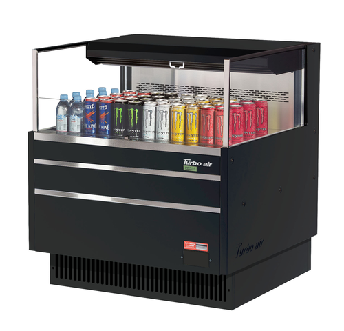 Turbo Air TOM-36L-UF-W(B)-1S-N 4.6 Cu. Ft. Low-Profile Horizontal Open Display Merchandiser - 115 Volts