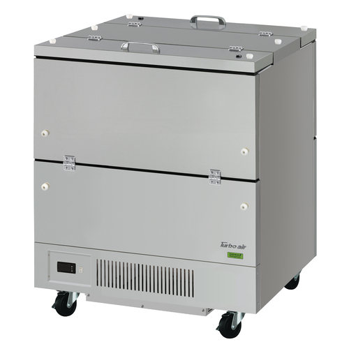 Turbo Air TMKC-34-2-SS-N6 12.21 Cu. Ft. Stainless Steel Dual Sided Access Super Deluxe Series Milk Cooler - 115 Volts