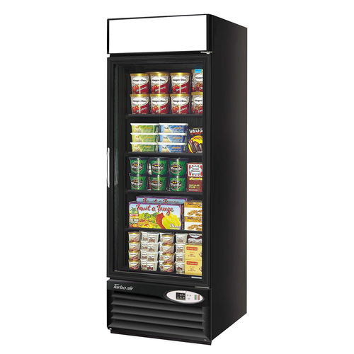 Turbo Air TGF-23FAB-N 17.7 Cu. Ft. Black Finish 1-Section Swing Glass Door Merchandisers - 115 Volts