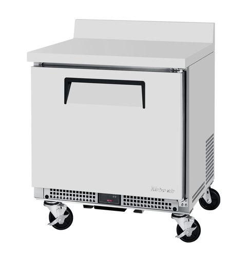 Turbo Air MWR-27S-N6 3.28 Cu. Ft. Stainless Steel 1 Door Shallow Depth M3 Worktop Refrigerator - 115 Volts