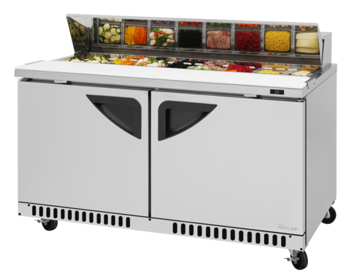 Turbo Air TST-60SD-FB-N 14.8 Cu. Ft. Two-Section Two Door Super Deluxe Sandwich or Salad Unit - 115 Volts