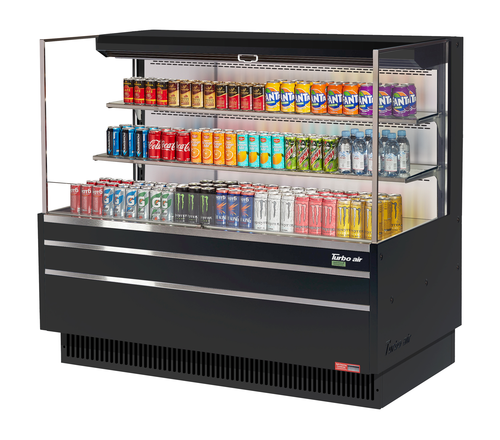 Turbo Air TOM-60L-UF-W(B)-3S-N 19.3 Cu. Ft. Low-Profile 2 Shelves Horizontal Open Display Merchandiser - 115 Volts