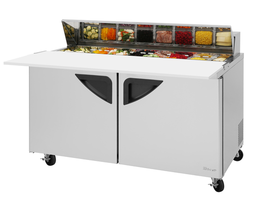 Turbo Air TST-60SD-16-N 16 Cu. Ft. Two-Section Two Door Super Deluxe Sandwich or Salad Unit - 115 Volts