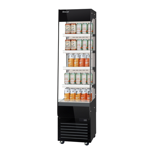 Turbo Air TOM20-75N-W(B) 4.8 Cu. Ft. Slim-Profile 4 Shelves Horizontal Open Display Merchandiser - 115 Volts