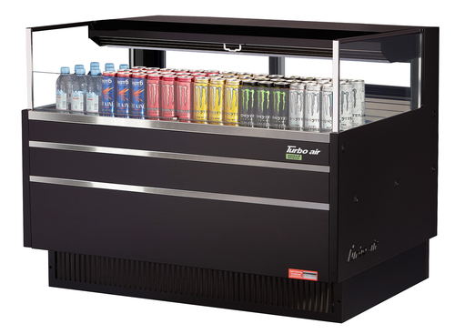 Turbo Air TOM-48L-UFD-W(B)-1S-N 6.3 Cu. Ft. Low-Profile Horizontal Open Display Merchandiser - 115 Volts