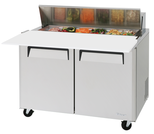 Turbo Air MST-48-12-N 12 Cu. Ft. Two-Section Two Door M3 Series Sandwich or Salad Unit - 115 Volts