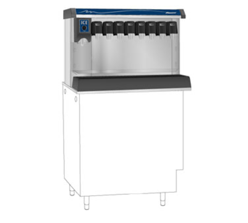 Follett LLC VU155B8LL 150 Lbs. Stainless Steel In-Counter Vision Ice or Beverage Dispenser - 115 Volts