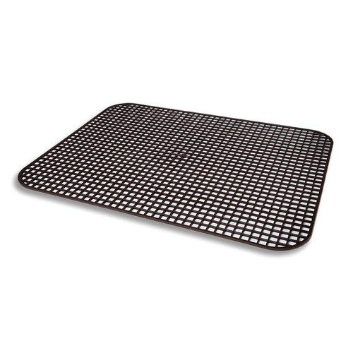 Vollrath 1612 12.5" x 16.13" Thermoplastic Rubber Chocolate Brown Rectangular Tray Mat