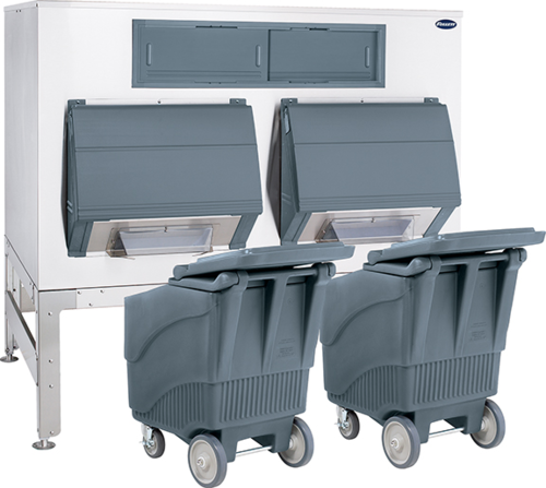 Follett LLC DEV2250SG-72-ICS125L Ice-DevIce 2250 Lbs. Stainless Steel Ice Bin with Cambro ICS125L Cart and Front Chute