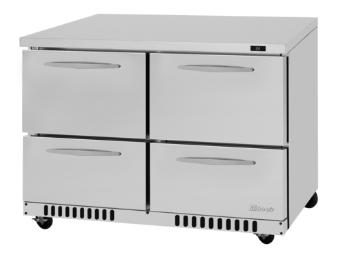 Turbo Air PUR-48-D4-FB-N 11.1 Cu. Ft. Stainless Steel Solid PRO Series Undercounter Refrigerator - 115 Volts