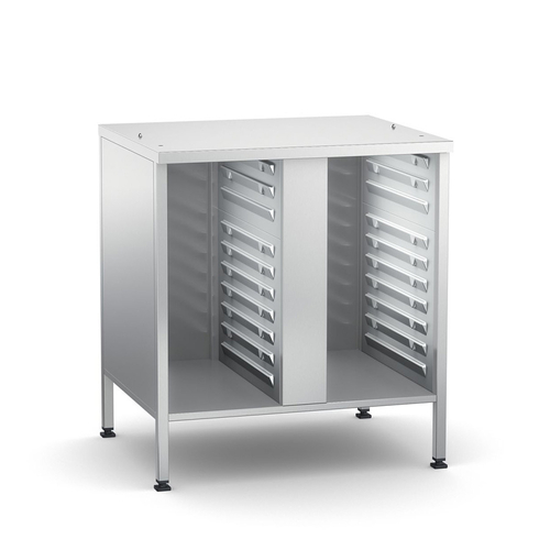 RATIONAL 60.31.214 36.63" H Stainless Steel Open Cabinet With Pan Slides Stand III UltraVent Stationary Oven Stand for UltraVent with iCombi 6-Half Size Classic or Pro