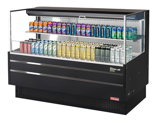Turbo Air TOM-60L-UF-W(B)-2S-N 13 Cu. Ft. Low-Profile Horizontal Open Display Merchandiser - 115 Volts