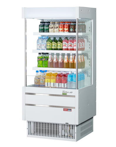 Turbo Air TOM-25MSEW(B)-N 7 Cu. Ft. Medium-Height Vertical Air Curtain Open Display Merchandiser - 115 Volts