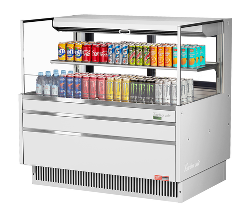 Turbo Air TOM-48L-UFD-W(B)-2S-N 10.2 Cu. Ft. Low-Profile Horizontal Open Display Merchandiser - 115 Volts