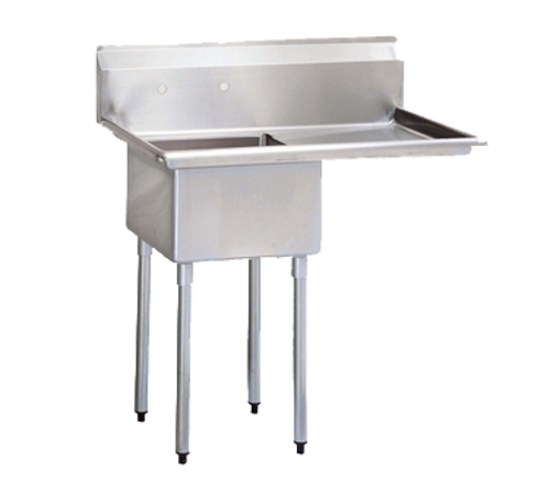 Turbo Air TSA-1-12-R1 39" W Stainless Steel 18 Gauge 1-Compartment Sink with Right-Hand Drainboard