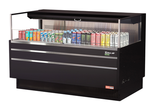 Turbo Air TOM-60L-UF-W(B)-1S-N 8 Cu. Ft. Low-Profile Horizontal Open Display Merchandiser - 115 Volts