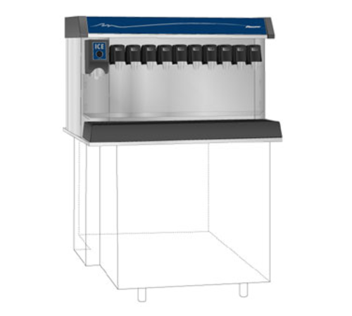 Follett LLC VU300B8LP Vision 300 Lbs. Stainless Steel In-Counter Left Ice Dispense Button Actuation Ice and Beverage Dispenser - 115 Volts