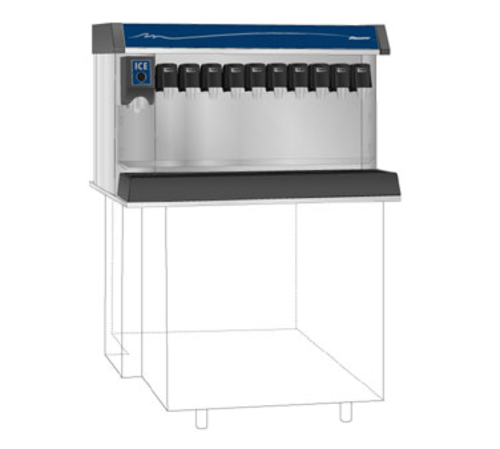 Follett LLC VU300B8LP 300 Lbs. Stainless Steel In-Counter Vision Ice or Beverage Dispenser - 115 Volts