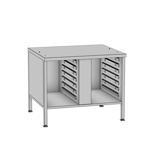 RATIONAL 60.31.091 26.38" H Stainless Steel Open Cabinet With Pan Slides Stand III Stationary Oven Stand