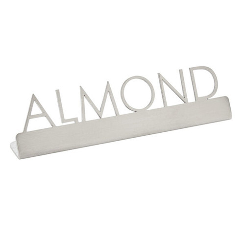 American Metalcraft SSA5 1.25" H Silver Stainless Steel Almond Sign