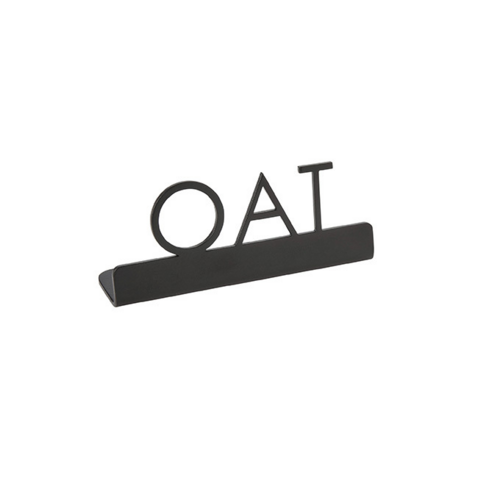 American Metalcraft SBO3 1.25" H Black Stainless Steel Oat Sign