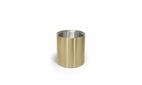 FOH RIB044GOS21-BTM 2 Qt. Matte Brass Stainless Steel Round Tokyo Wine or Champagne Chiller