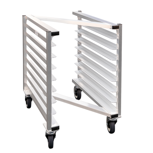 New Age 51107 8 Pans Aluminum Half Height Mobile Z Type Nesting Bun Pan Rack