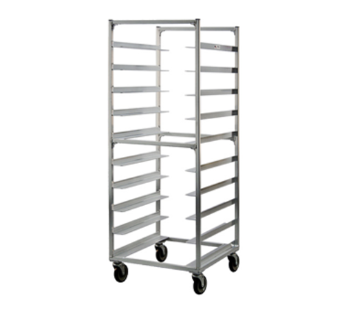 New Age 95048 10 Trays Aluminum Open Sides with Slides Mobile Tray Rack