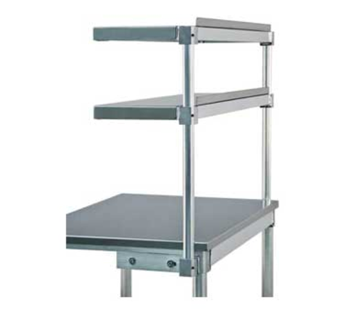 New Age 99821 12" x 48" Stainless Steel Table Mount Cantilever Overshelf with Adjustable Posts and Brackets