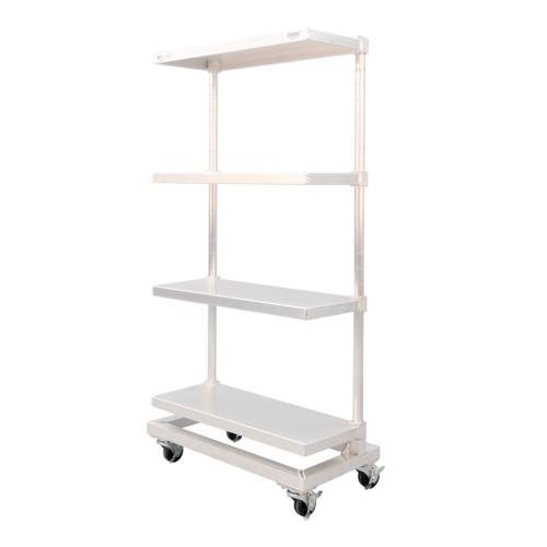 New Age 53315 30" W Aluminum Mobile To-Go Shelving Unit