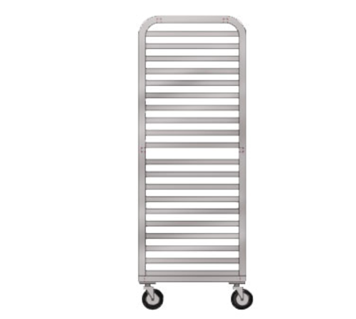 New Age 93024 20 Platters Aluminum Full Height Open Sides Mobile Platter Rack
