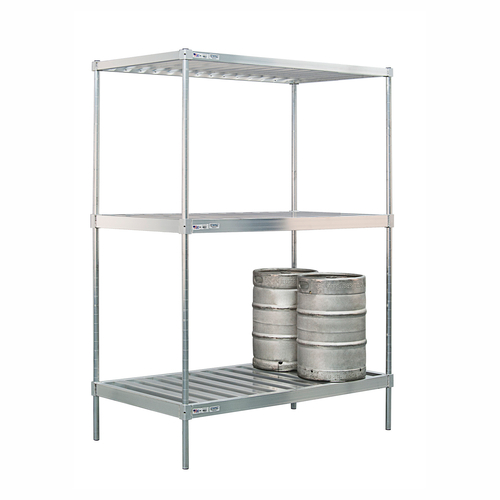 New Age 51170 54" W x 34" D Aluminum Double Deep Keg Rack