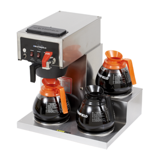 Bloomfield 8572D3F-120V 3 Warmers Stainless Steel Single Pour Over Koffee King Decanter Brewer - 120 Volts