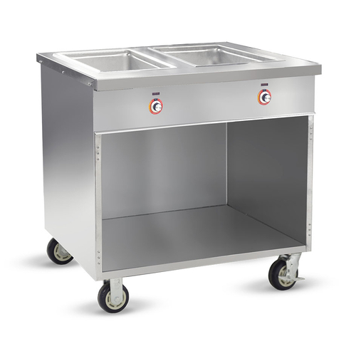 FWE HLC-2W6-1-DRN 34.25" W Stainless Steel Handy Line Serving Cabinet - 120 Volts