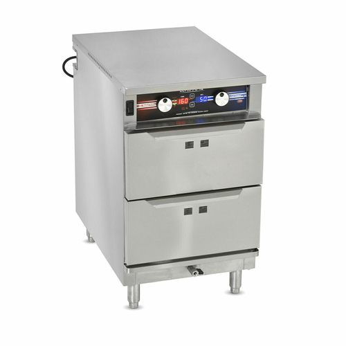 FWE PHTT-2DR-6 18.5" W Stainless Steel Free Standing Clymate IQ Heated Holding and Humidified Drawer - 120 Volts