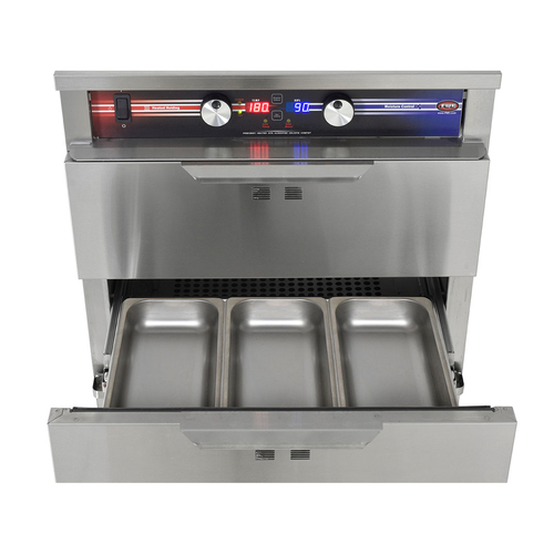 FWE PHTT-2DR-6SL 26.5" W Stainless Steel Free Standing Clymate IQ Heated Holding and Humidified Drawer - 120 Volts