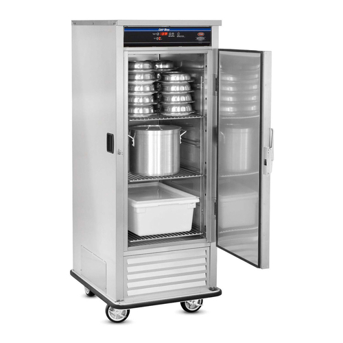 FWE SR-30 30.25" W Stainless Steel 1 Solid Door Mobile Refrigerated Cabinet - 120 Volts