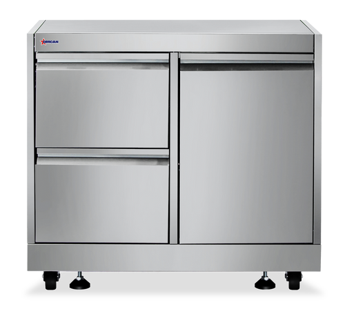 Omcan USA 47877 32" W Stainless Steel Cabinet Stand for #47876 BBQ Grill