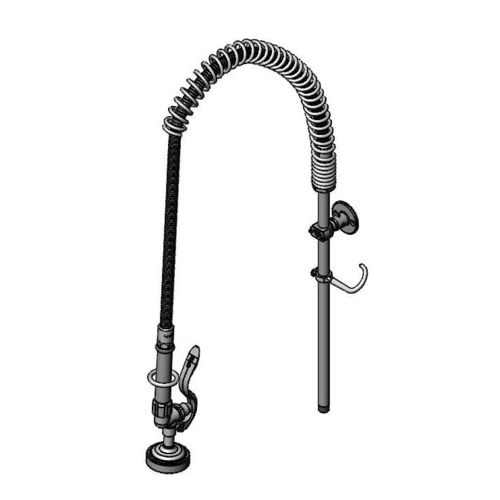T&S Brass B-2250-18RXWB 32.5" H Gooseneck Spout with 44" Flexible Stainless Steel Hose Pre-Rinse Unit