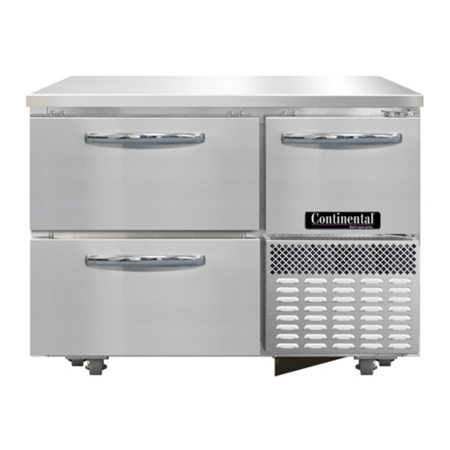 Continental Refrigerator RA43SN-U-D 43" W Stainless Steel Solid Undercounter Shallow Depth Refrigerated Base - 115 Volts