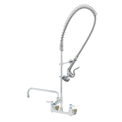 T&S Brass B-0133-A12B-KIT 8" Wall Mount Mixing Faucet 1.15 GPM EasyInstall Pre-Rinse Unit