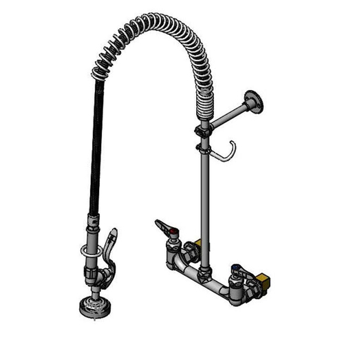 T&S Brass B-0133-CR-B-KIT 8" Wall Mount Mixing Faucet 1.15 GPM EasyInstall Pre-Rinse Unit